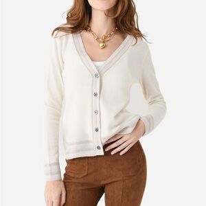ECHE Women's Cashmere Cardigan in Cream NWT